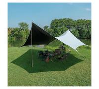 HIFRQVVC Lona plegable para acampar al aire libre, con 2 postes, ultraligera, multiusos, lona hexagonal, tienda de campaña, hamaca, lona para lluvia, para aventura al aire libre, senderismo, tienda de