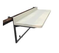 HIFRQVVC Mesa colgante para barandilla de balcón, mesa plegable de aleación de aluminio negro/blanco, 80-120 cm (blanco, 100 cm)