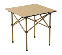 HIFRQVVC Mesas y sillas de Camping, Mesa Plegable portátil for Campamento, Bolsa de Transporte Enrollable Acero al Carbono, Acabado en Madera, Varios tamaños(A,53x51x50cm)