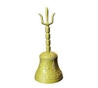HIFRQVVC Ocho inmortales de Daodark, tres campanas transparentes, ocho tesoros, ocho diagramas, campanas de tridente de cobre, campanas que suenan a mano, instrumentos taoístas antiguos(Yellow)