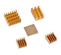 HIFRQVVC radiadores de Enfriador de Aluminio, Kit de disipador térmico Aluminio for Raspberry Pi 2/3/4 3B+ 4B, Paquete 5 Multicolores(Gold)