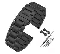 HIFRQVVC Relojes de acero inoxidable Correas de reloj 14 16 18 19 20 21 22 24mm correa de reloj de acero inoxidable correa de Metal plana/curva pulsera accesorios de reloj(Black,22mm)