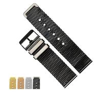 HIFRQVVC Relojes de acero inoxidable Correas de reloj 18mm 20mm 22mm 24mm Correa de muñeca de acero inoxidable Universal hombres mujeres accesorios de correa de reloj de malla(Black,18mm)
