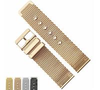 HIFRQVVC Relojes de acero inoxidable Correas de reloj 18mm 20mm 22mm 24mm Correa de muñeca de acero inoxidable Universal hombres mujeres accesorios de correa de reloj de malla(Rose Gold,24mm)