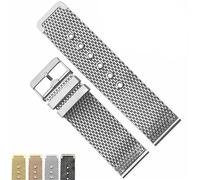 HIFRQVVC Relojes de acero inoxidable Correas de reloj 18mm 20mm 22mm 24mm Correa de muñeca de acero inoxidable Universal hombres mujeres accesorios de correa de reloj de malla(Silver,20mm)