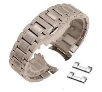 HIFRQVVC Relojes de acero inoxidable Correas de reloj Codo curvo + Cabeza plana Doble propósito 12 13 14 15 16 17 18 19 20 21 22 23 24 mm Correa de reloj de metal(Silver,18mm)
