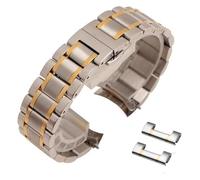 HIFRQVVC Relojes de acero inoxidable Correas de reloj Codo curvo + Cabeza plana Doble propósito 12 13 14 15 16 17 18 19 20 21 22 23 24 mm Correa de reloj de metal(Silverrose gold,18mm)