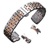 HIFRQVVC Relojes de acero inoxidable Correas de reloj Correa de reloj de acero inoxidable 18 mm 20 mm 22 mm Pulsera plana con extremo curvo Correa de repuesto(Steelrose gold,18mm)