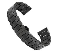 HIFRQVVC Relojes de acero inoxidable Correas de reloj Correa de reloj de acero inoxidable Pulsera de metal 12 13 14 15 16 17 18 19 20 21 22 23 24 mm Banda de pulsera con extremo curvo(Black,14mm)