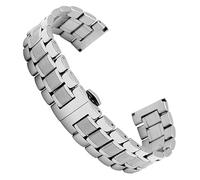HIFRQVVC Relojes de acero inoxidable Correas de reloj Correa de reloj de acero inoxidable Pulsera de metal 12 13 14 15 16 17 18 19 20 21 22 23 24 mm Banda de pulsera con extremo curvo(Silver,15mm)