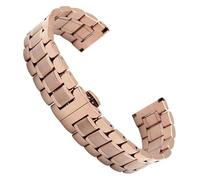 HIFRQVVC Relojes de acero inoxidable Correas de reloj Correa de reloj de acero inoxidable Pulsera de metal 12 13 14 15 16 17 18 19 20 21 22 23 24 mm Banda de pulsera con extremo curvo(Rose Gold,12mm)