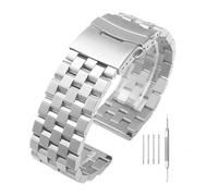 HIFRQVVC Relojes de acero inoxidable Correas de reloj Correa de reloj universal de acero inoxidable Serie de pulseras de metal Correa de reloj cepillada Correa de muñeca de 20/22/mm(Silver,22mm)