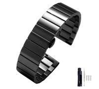 HIFRQVVC Relojes de acero inoxidable Correas de reloj de acero inoxidable, 16mm, 18mm, 20mm, 22mm, hebilla de mariposa de Metal, accesorios de pulsera con herramienta(Black,16mm)