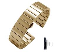 HIFRQVVC Relojes de acero inoxidable Correas de reloj de acero inoxidable, 16mm, 18mm, 20mm, 22mm, hebilla de mariposa de Metal, accesorios de pulsera con herramienta(Gold,22mm)