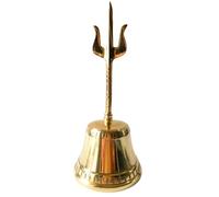 HIFRQVVC Suministros de Feng Shui taoísta Campana de bronce con manivela Campana taoísta Campana del trigémino Mortero de bronce con diamante Campana de bronce budista