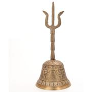 HIFRQVVC Suministros taoístas Campana del trigémino Instrumento taoísta Campana del salón del Dharma Campana de cobre con manivela Campana Sanqing