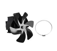 HIFRQVVC Ventilateur de poêle à chauffage, Fan de Madera accionamiento térmico la Estufa aleación Aluminio 6 Cuchillas en Chimenea multicolora(Black)