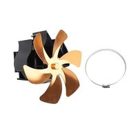 HIFRQVVC Ventilateur de poêle à chauffage, Fan de Madera accionamiento térmico la Estufa aleación Aluminio 6 Cuchillas en Chimenea multicolora(Gold)