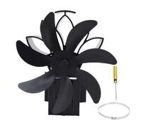 HIFRQVVC Ventilateur de poêle à chauffage, Soporte de Madera la Pared aleación Aluminio Las Cuchillas 7 Fan Estufa Calor Independiente