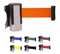 HIFRQVVC Wall Mount Retractable Queue Barrier Belt， Barrera de Pared for Control de multitudes de 2, 3 y 5 m, Cinta de Seguridad for Colas, aeropuertos, Bancos y escuelas.(Orange,5M/16.4FT)