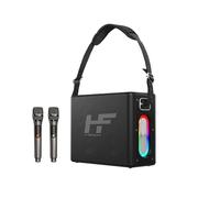 HiFuture Musicbox - Altavoz Bluetooth portátil de 100 W con micrófonos inalámbricos duales, Color Negro