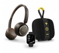 HIFUTURE PACK6 DE Vuelta AL Cole: HI-PACK6/26 Auriculares inalámbricos Bluetooth HiFuture Turbo Brown + Reloj Inteligente LUME Black + Altavoz Bluetooth Lino S