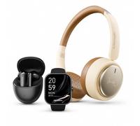 HIFUTURE PACK8 DE Vuelta AL Cole: HI-PACK8/26 Auriculares inalámbricos Bluetooth HiFuture Turbo Latte + Reloj Inteligente LUME Negro + Auriculares inalámbricos ColorsBuds 3 Negros