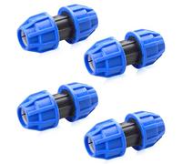 HIGA-JKL Acoplamiento recto de polietileno de 25 mm x 25 mm para tubo de polietileno de 25 mm, color azul, 4 unidades