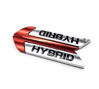 HIGGER 1 par coche insignia de metal emblema 3D HÍBRIDO maletero del coche auto logo adhesivo adhesivo para la mayoría de los coches (Rojo)