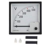 High Accuracy AC 0-500V Pointer Voltmeter with Quick Response White Dial and Fine Tuning for Boat Cabin Instrument Voltage Monitoring