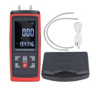 High Accuracy Digital Differential Pressure Gauge Manometer Dual Port LCD Backlit Display Gas Pressure Tester Measures Temperature and Pressure for HVAC Duct Ventilation Systems AB