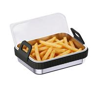 High Airfryer Basket - Temperatura resistente a la cocina Tray, Food Grade Kitchen Tool with Lid for Even Heat Circulation Durable Metal Mesh Design for Crispy Frying Baking Roasting Use at
