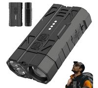 High-Brightness Pocket Dual-Module Outdoor Flashlight, Rechargeable LED Flashlight High Lumens with Magnetic Base & Clip, 4 High-Brightness LED Beads, Battery Level Indicator, for Outdoor (#A)