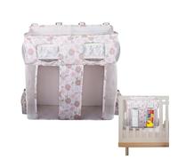 High Capacity Crib Caddy, Multi Pocket Diaper Stacker, 17.7 Inches Handheld Size with Rigid Support, Heavy Duty Fabric Childcare Accessory, Modern Style with Bottle Sleeves Gift for New Parents
