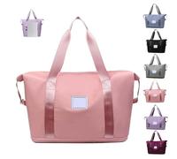High-Capacity Double-Layer Wet Separation Travelling Bag, Foldable Travel Bag Expandable, Large Capacity Tote Bag Women(Pink)