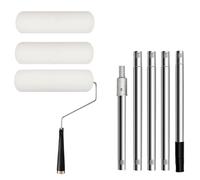 High Capacity Roller, Multi Wall Brushes, 9 Inches Efficient with Extension Rod, Reinforced Tray Set, Maintenance Gear with Modern Style, Decorating Tool for Ceiling and Furniture