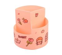 High Capacity Rotating Desk Organiser Modern Plastic Storage Container With Divided Sections For Office Supplies Office Desk Storage Box