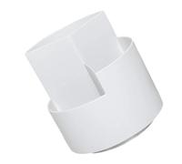 High Capacity Rotating Desk Organiser Modern Plastic Storage Container With Divided Sections For Office Supplies Office Desk Storage Box