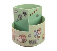 High Capacity Rotating Desk Organiser Modern Plastic Storage Container With Divided Sections For Office Supplies Office Desk Storage Box