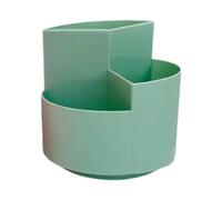 High Capacity Rotating Desk Organiser Modern Plastic Storage Container With Divided Sections For Office Supplies Office Desk Storage Box