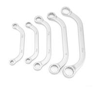 High Carbon Steel Double-Ended C-Wrench Set 8-22mm Rust Resistant Nickel Coating Ergonomic Design for Mechanical Home Maintenance Tasks