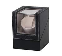 High Class Motor Watch Shaker Wristwatch Winder Case Holder Display Automatic Mechanical Watch Turntable Winding Watch Storage Box Brown Black Quiet and Well Operat(6+7)