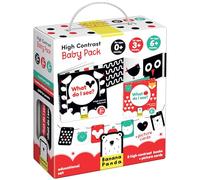 Banana Panda Libro de Cartas para bebés de Alto Contraste Look and Feel/Libro de Juguete para bebés en Blanco y Negro Desde 0 Meses - 2 Libros y 7 Cartas