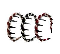 High Cranium Pearl Band, diademas de moda femenina, banda de cabello ondulado de, 12/12/2, perlas artificial decorativa, agarre de dientes seguro, ideal para niñas al aire libre