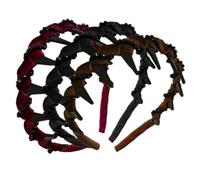 High Cranium Women's Headbands, Fashionable Wide Hairband Accessory, ideal para Weddings, fiestas, Gatherings, Cenas Dates, Festivals and Stylish Outings, 15 x 13 x 3 cm, Black Red Dark Brown