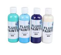High Flow Acrylic Paint Set Acrylic Pour Paint Supplies Kit Premixed High Flow Art Pouring Paint Supplies 4 Color 100ml for Beginner DIY