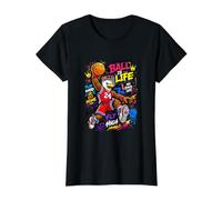 High Flying Eagle Basketball Graffiti Sports Art Design Camiseta gráfica económica, Mujer, Negro, XL