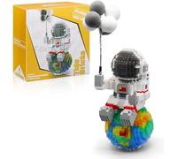 HIGH GODO Micro Bricks - Juego de construcción de astronauta espacial con luz, 1368 piezas de bloques de construcción, modelo de decoración, regalos para adultos coleccionistas y adolescentes