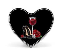 High Heel Shoes Red Wine Glass And Diamonds Brooch Pins Heart Badge Collar Lapel Pins Dress Coat Accessories for Women Men