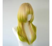 High Level Y2K Wolf Cut Gradient Wig, Gold Green Gradient Wig with Bang for Daily Use Party Cosplay
